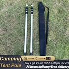 Телескопические палки с брезентом 2 шт., портативные Легкие регулируемые алюминиевые стержни для палатки, тента, наружного освещения, кемпинга, пешего туризма, палатки 2020
