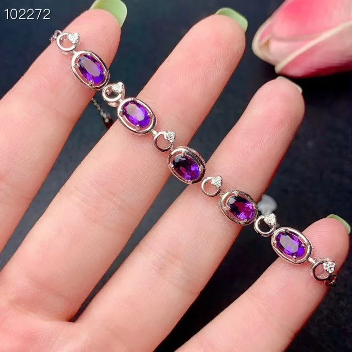 Bracelet KJJEAXCMY бутик ювелирных изделий 925 с инкрустацией, из чистого серебра кольцо с драгоценным камнем аметист кулон серьги браслет женский костюм классический - Цвет камня: Bracelet