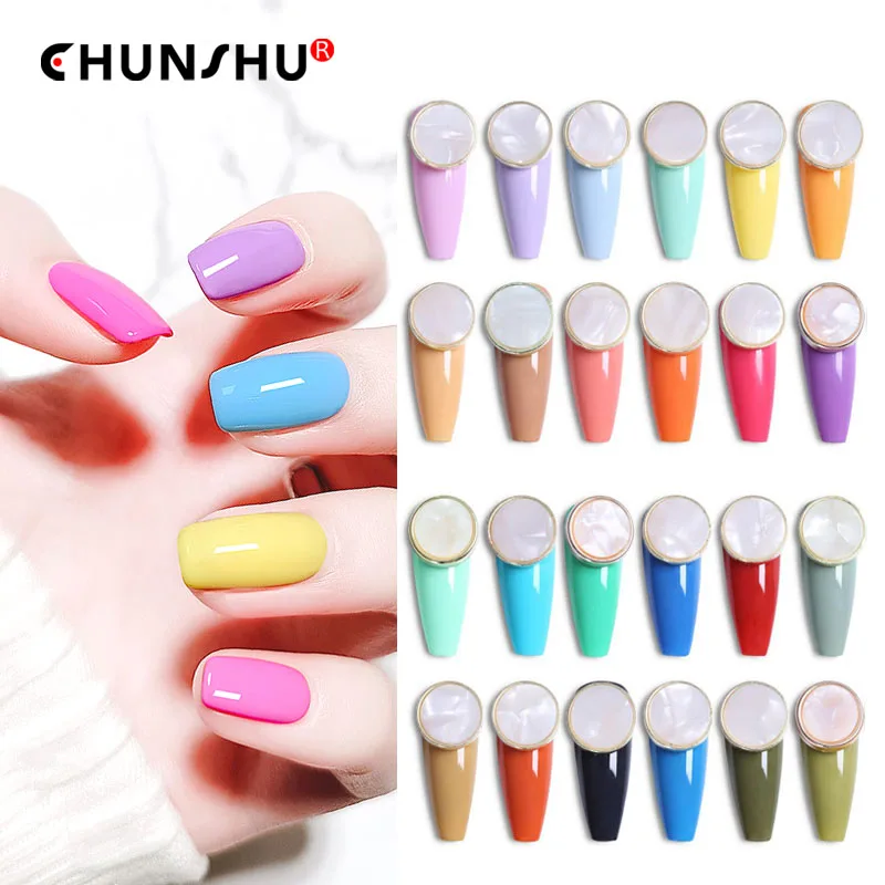 

CHUNSHU New 43-Colors Macaroon UV Resin Gel Nail Polish Semi Permanent Tops Varnish Long-time Soak Off Gelpolish Manicure Salon