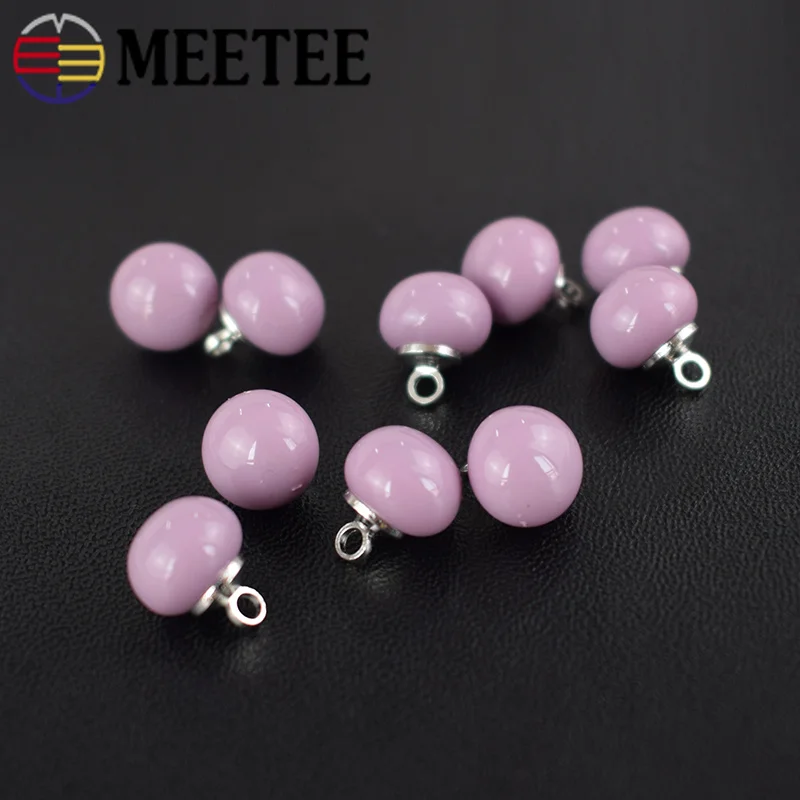 Meetee 30 шт. 10 мм пуговицы из искусственного жемчуга светильник фиолетовая смола