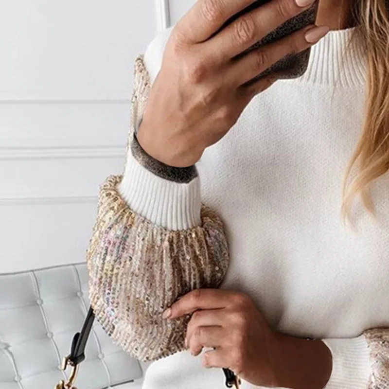 Офисное женское платье с высоким воротом Осеннее весеннее женская мода длинный