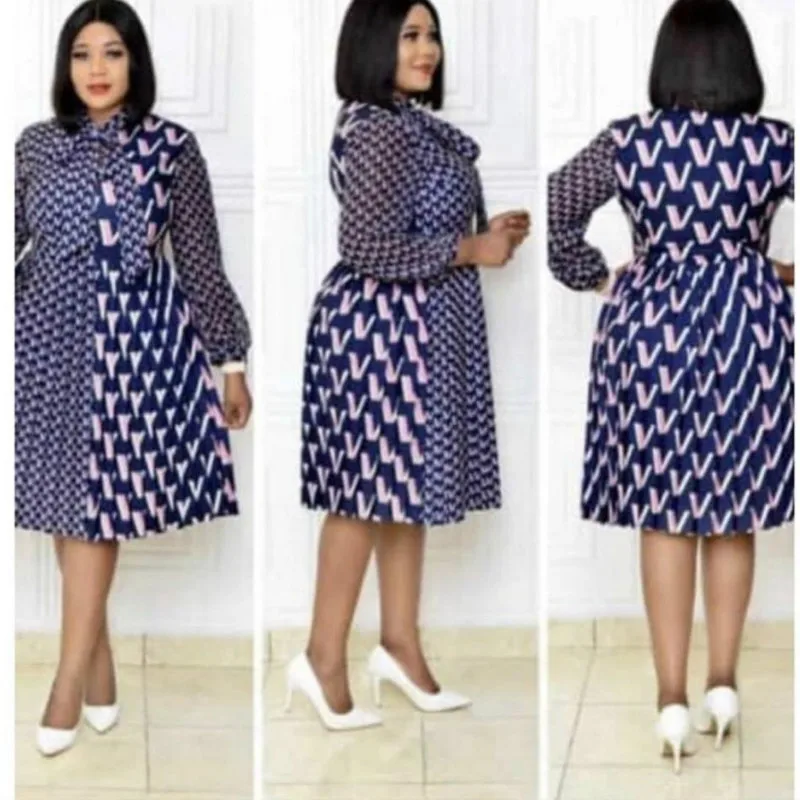 

Платья с Африканским принтом для женщин, рождественское платье, Дашики, пэчворк, плиссированная африканская одежда, ретро платье, халат, афр...