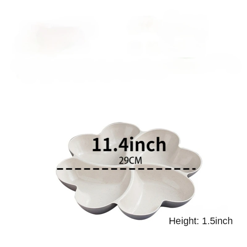 

Heart Shaped Fruit Platter Plastic grid plate dry fruit tray candy dish dessert plate Household kitchen supplies Creative dish