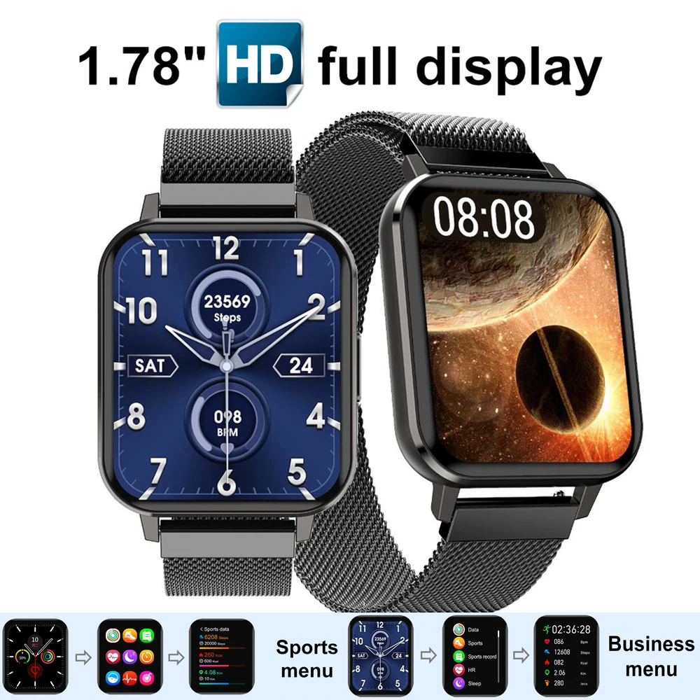 Умные часы 2020 новый большой экран 1 78 ЭКГ спортивные фитнес-часы музыка ультра