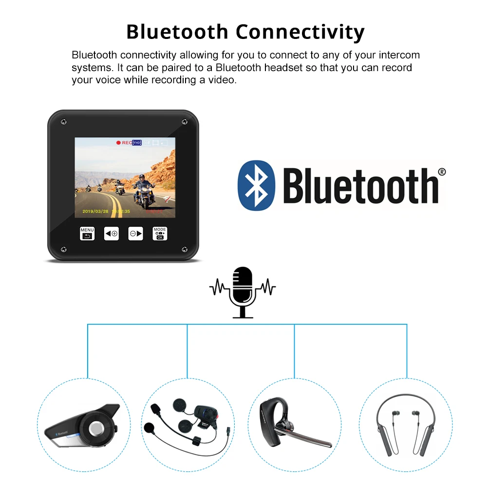 1080P двойной объектив Водонепроницаемая мотоциклетная камера экшн на