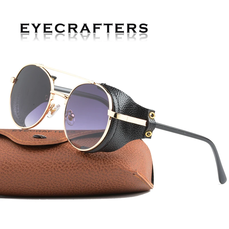 Очки солнцезащитные мужские/женские в стиле стимпанк готические модные круглые