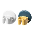 Настенный органайзер для швабры E56C, вешалка для щетки, метлы, стеллаж для хранения, самоклеящиеся крючки на присосках для домашней кухни