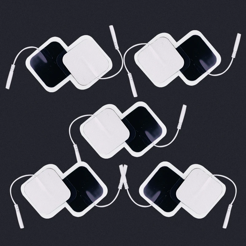 10 шт./лот 5X5CM TENS Сменные электроды с разъемом 2 мм для похудения цифровой
