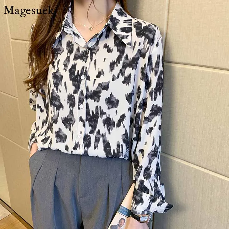 Осенняя свободная уличная одежда в Корейском стиле блузка с длинными рукавами