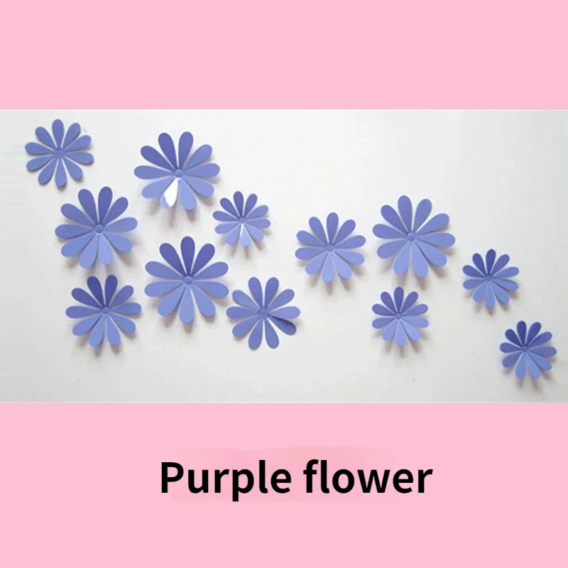 

3d three-dimensional wall stickers simulation flower bedroom bedside children's room petals background wall home decoration