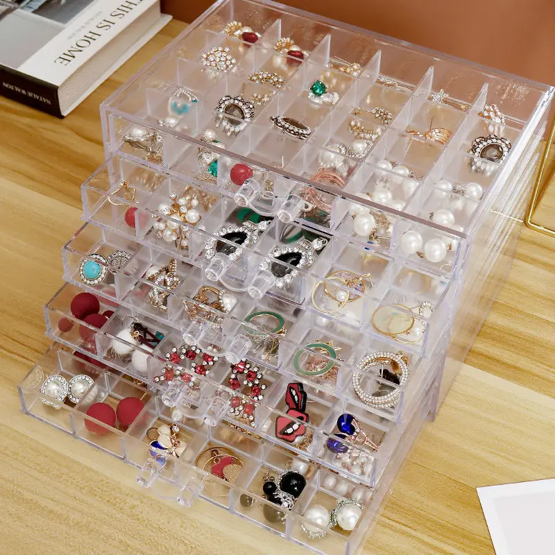 

Earrings, Earrings, Jewelry Storage Box, Ear Clips, Induction, Sorting Box, Multilayer 120-Grid Nail Diamond Box, Jewelry Box