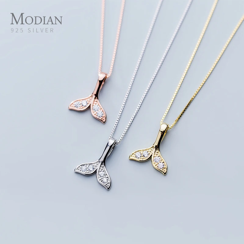 Modian 2019 Новинка 100% стерлингового серебра 925 пробы Модные прозрачные CZ ожерелья