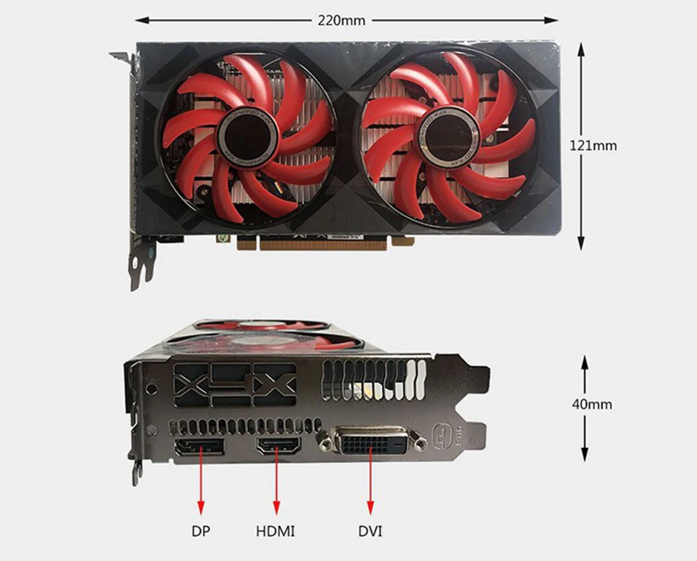 Видеокарта XFX RX 560 4 ГБ GDDR5 для AMD 500 серии VGA RX560 4GB RX564 4G HDMI DVI 7000 МГц PCI 3 0