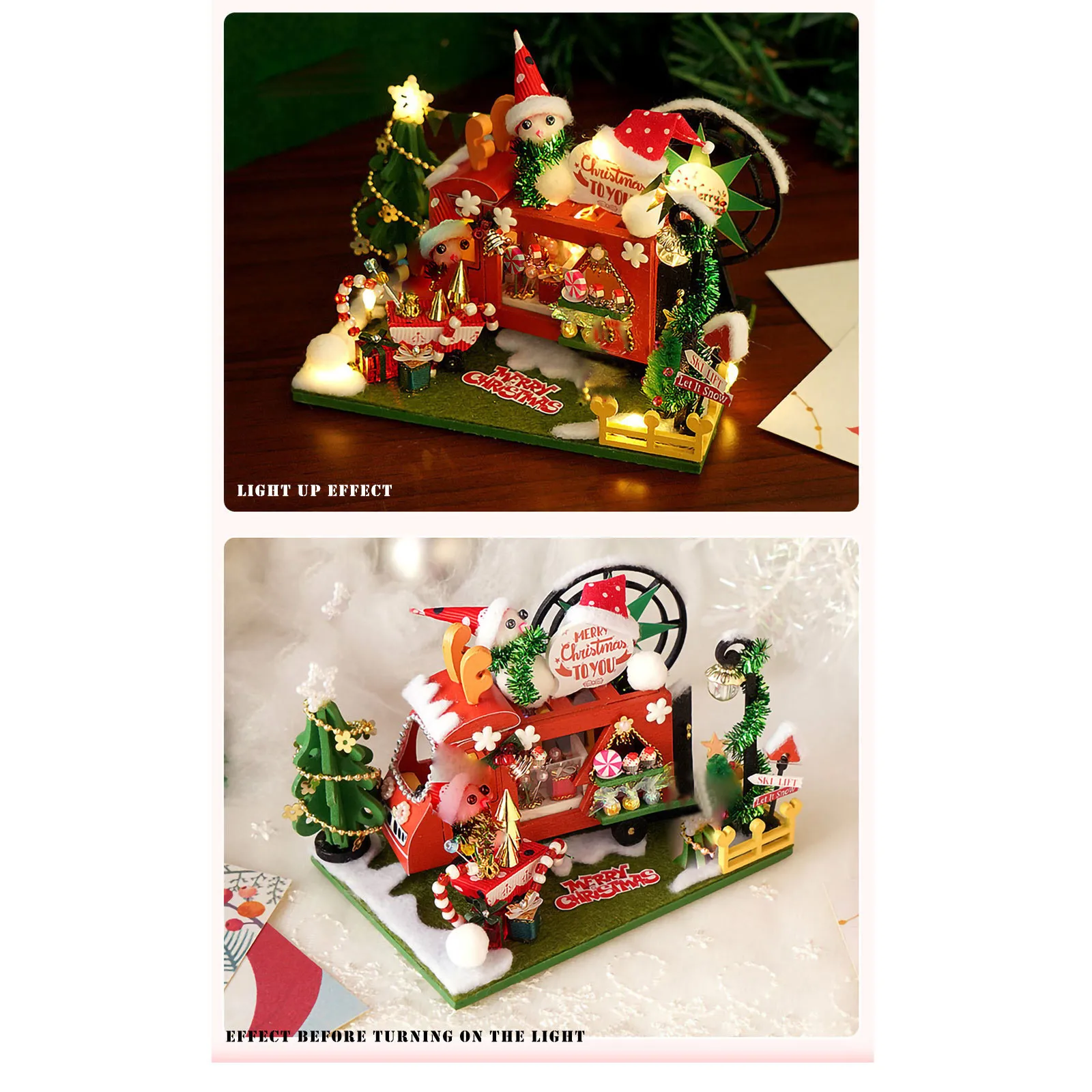 Домик для собственной сборки Рождественский домик деревянный ручной работы