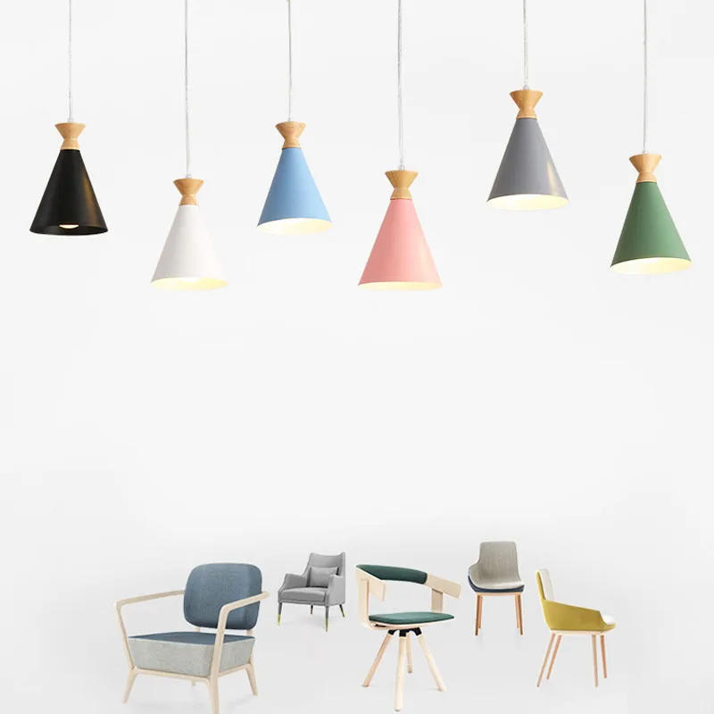 Современный подвесной светильник s деревянный Lam цвета для гостиной столовой E27