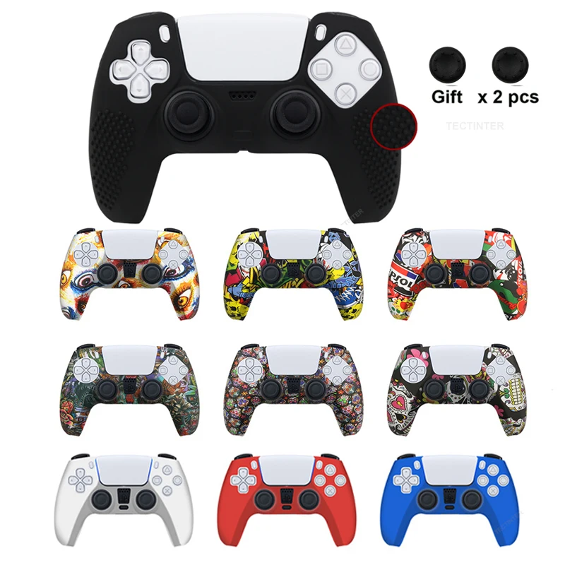 

Anti-Slip Silicone Cover Skin for Sony Playstation Dualshock 5 Ps5 Controller Case Protection Thumb Stick Grip Cap for Dualsense