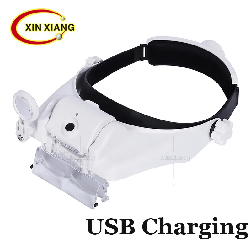 15 Multiples Headband Led Light Glasses Magnifier 3 LED Surgical Magnifying Glass with Eye Loupe Portable Reading | Инструменты