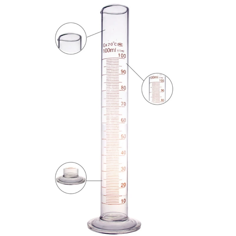 

Cost-effective 100ml Profession Graduated Glass Measuring Cylinder Chemistry Lab Spout Measure