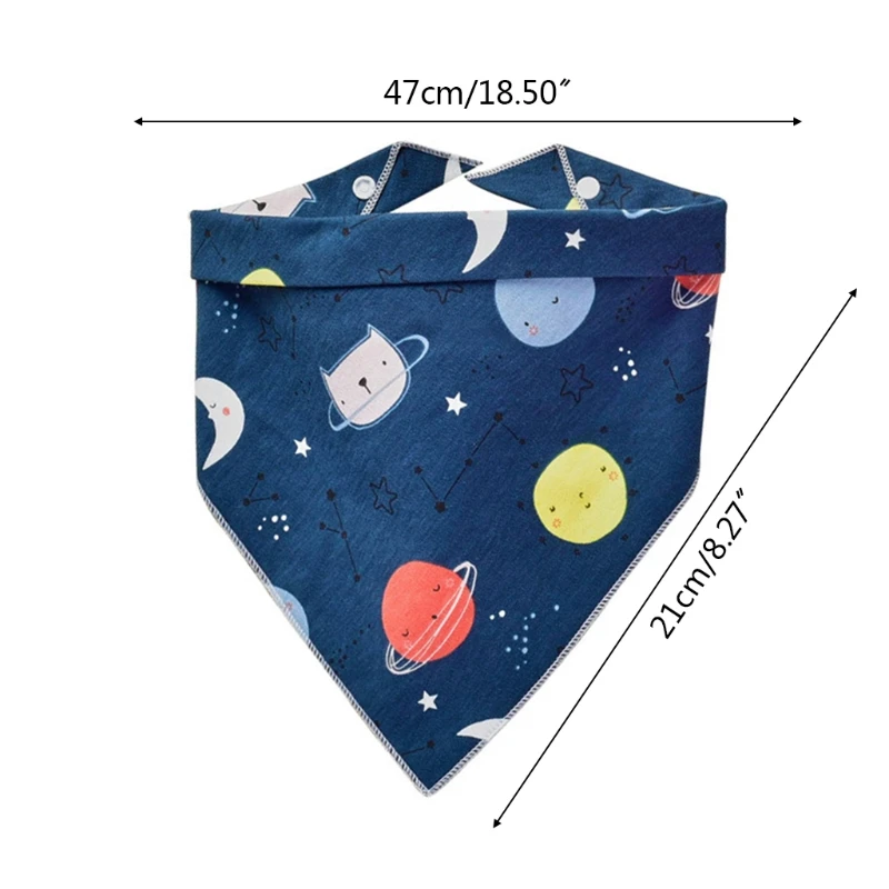 

2 Pcs/Set Baby Newborn Feeding Bibs Soft Cotton Double-sided Cartoon Pattern Saliva Towel Toddler Triangle Scarf Bandana Newborn