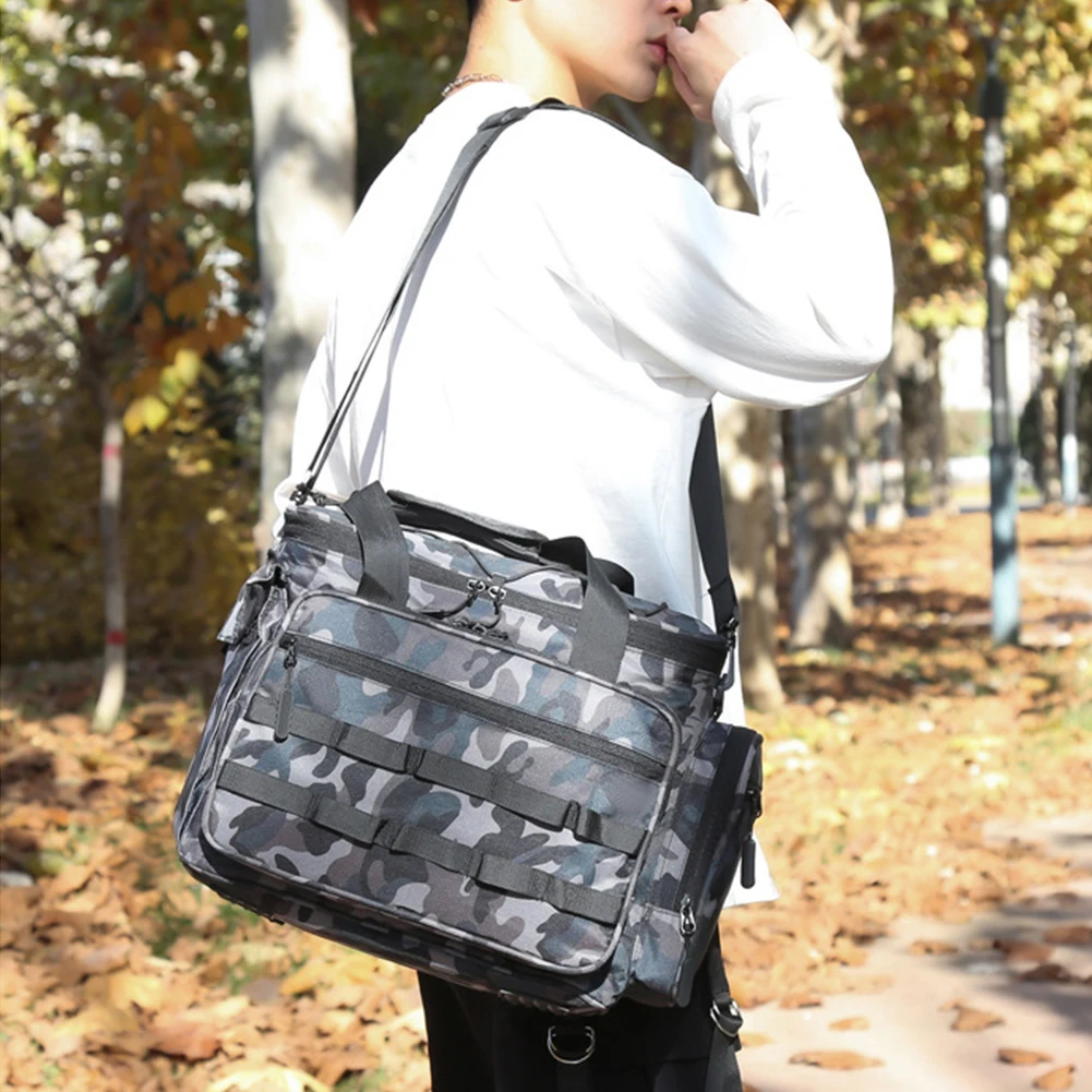 

With Handle Portable Adjustable Strap Large Capacity Oxford Cloth Waterproof Non Slip Camping Saltwater Freshwater Fishing Bag