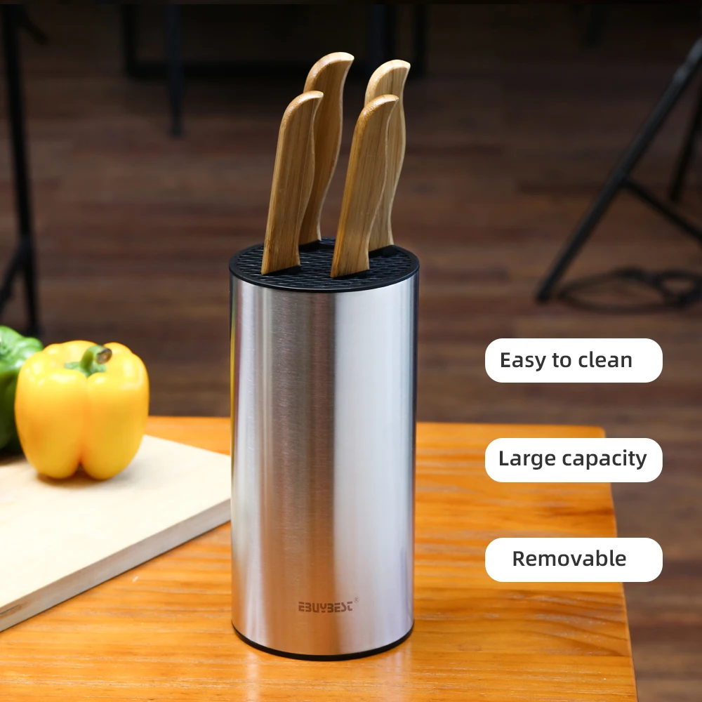 Подставка для ножей из нержавеющей стали держатель кухонных блок органайзер