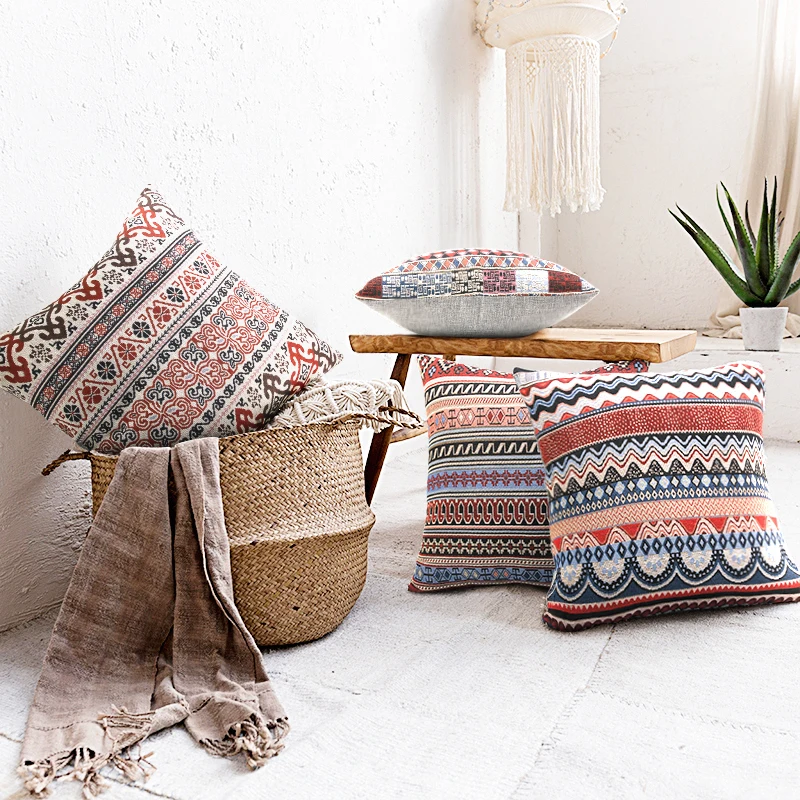 

Indian Bohemian Pillow Cover Sofa pillow Decorative throw pillow Embroidered Pillow Boho pillow Vintage Home patchwork Pillow