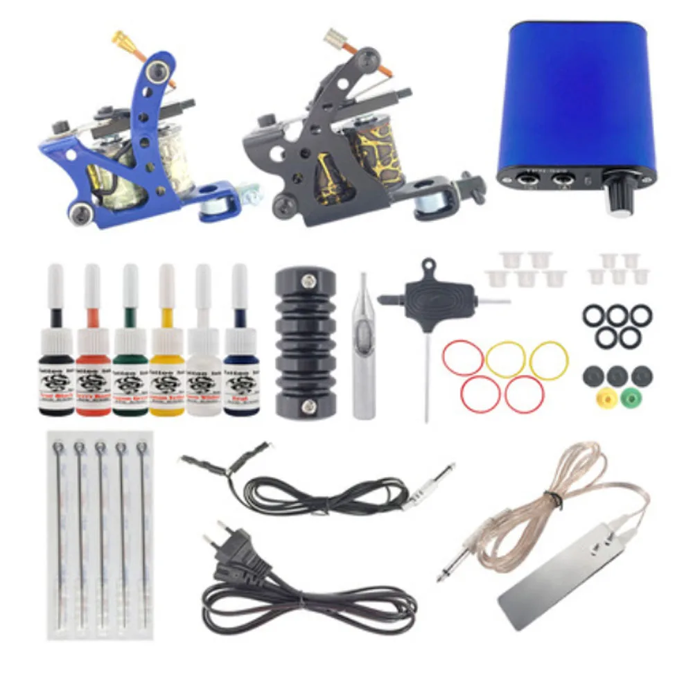 Tattoo Kit for Permanent Makeup Tattoo Power Supply Tattoo Ink Tattoo Needles Foot Pedal for Beginner
