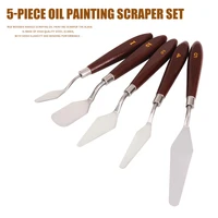 5pcs set stainless steel spatula kit palette gouache supplies for oil painting knives fine arts painting tool kit gq