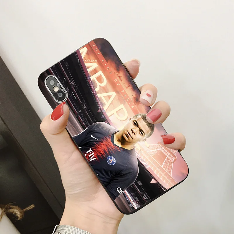 Чехол для телефона FC Париж PSG iphone XR 11 Pro XS Max X 5 5S черный DIY мягкий чехол Mbappe SE 7 8 6 6S