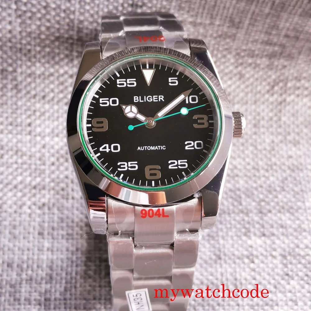 

Bliger 36mm/39mm Automatic Men's Wristwatch Luminous Dial PT5000 NH35A MIYOTA 8215 Polished Bezel Oyster Bracelet Sapphire Glass