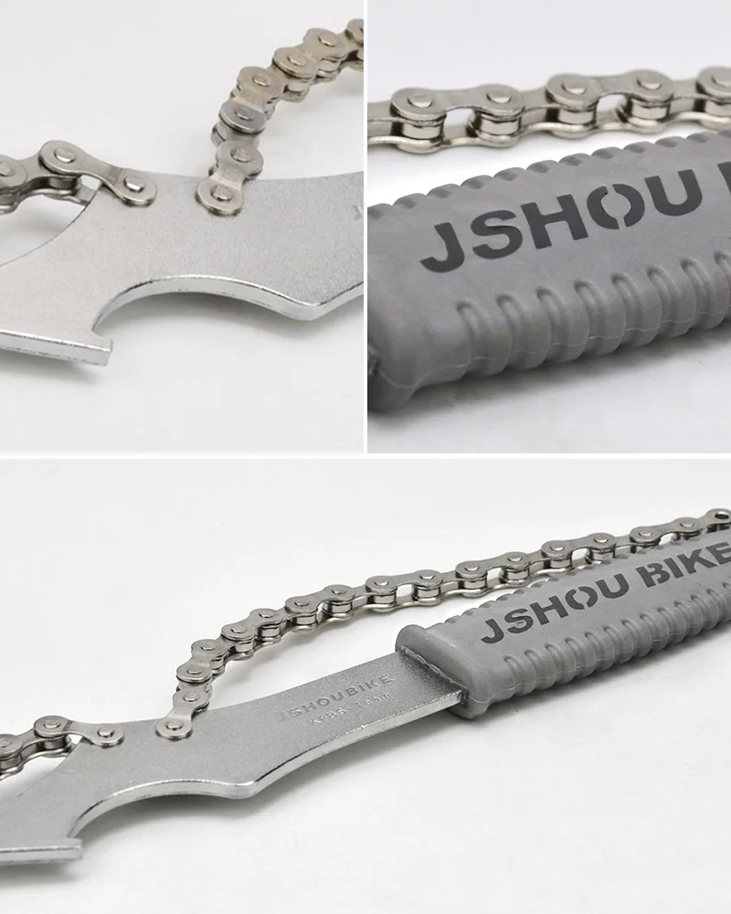 JSHOU bicycle belt flywheel sprocket lock ring removal wrench with chain whip cycling repair tool kit professional accessories | Спорт и