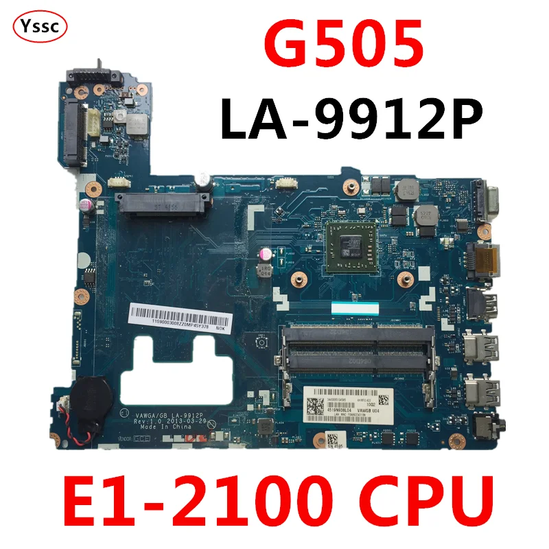 LA-9912P материнская плата для lenovo G505 материнская плата для ноутбука(для процессора AMD E1) Гарантия: 90 дней