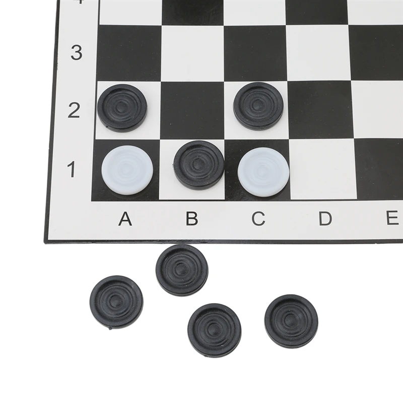 

1 Set Checker Durable Folded Plastic Collapsible Draughts Checkers Chess Checkers Set For Kids Children Adults