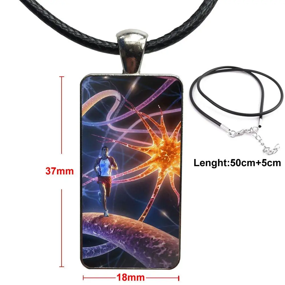 

Steel Color Glass Cabochon With Rectangle Shaped Pendant Choker Necklace For Unisex Party Gift Neuron