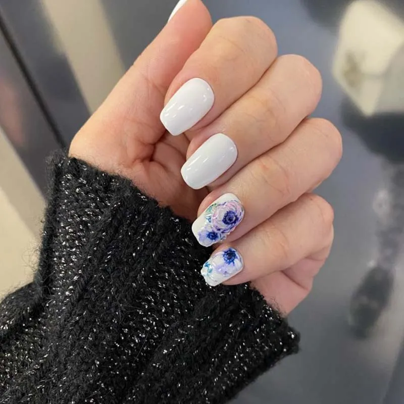 Наклейки для ногтей с цветами листьями деревом | Красота и здоровье