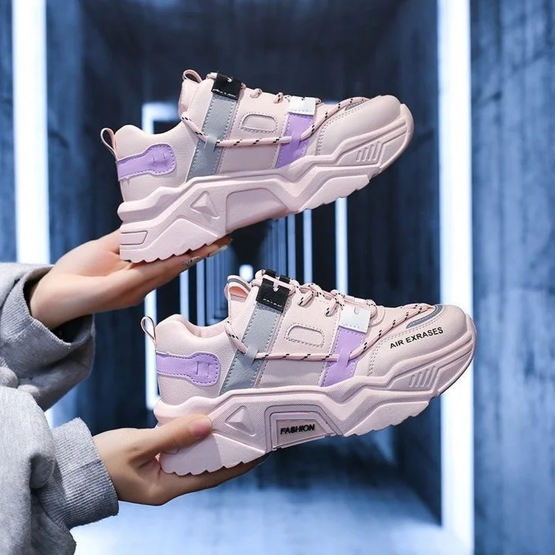 

Sports Shoes Women 2021 Korean Casual Flat-bottomed Thick-soled Running Old Daddy Shoes Women