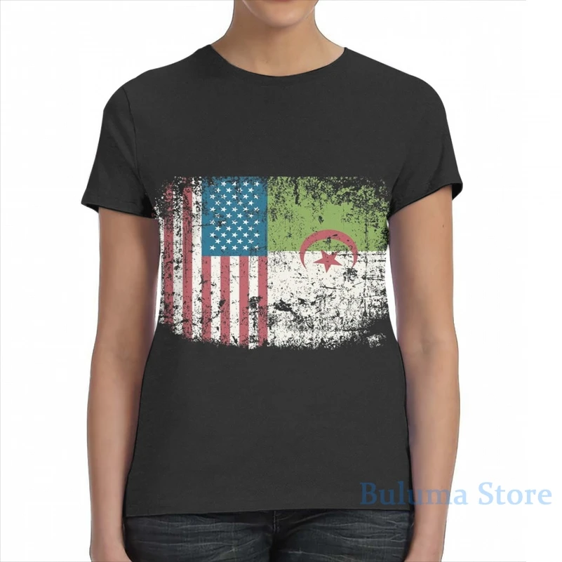 Футболка с флагом Алжира США Америки для мужчин и женщин