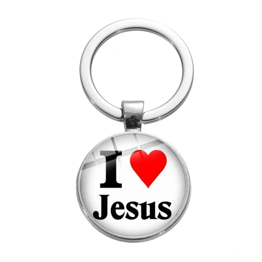 SONGDA рыба с крестом знак Иисуса Брелок-Шарм религиозный Ichthus I Love Jesus Cross Peace glass Photo Dome сувенир-брелок для ключей - Цвет: Style 8