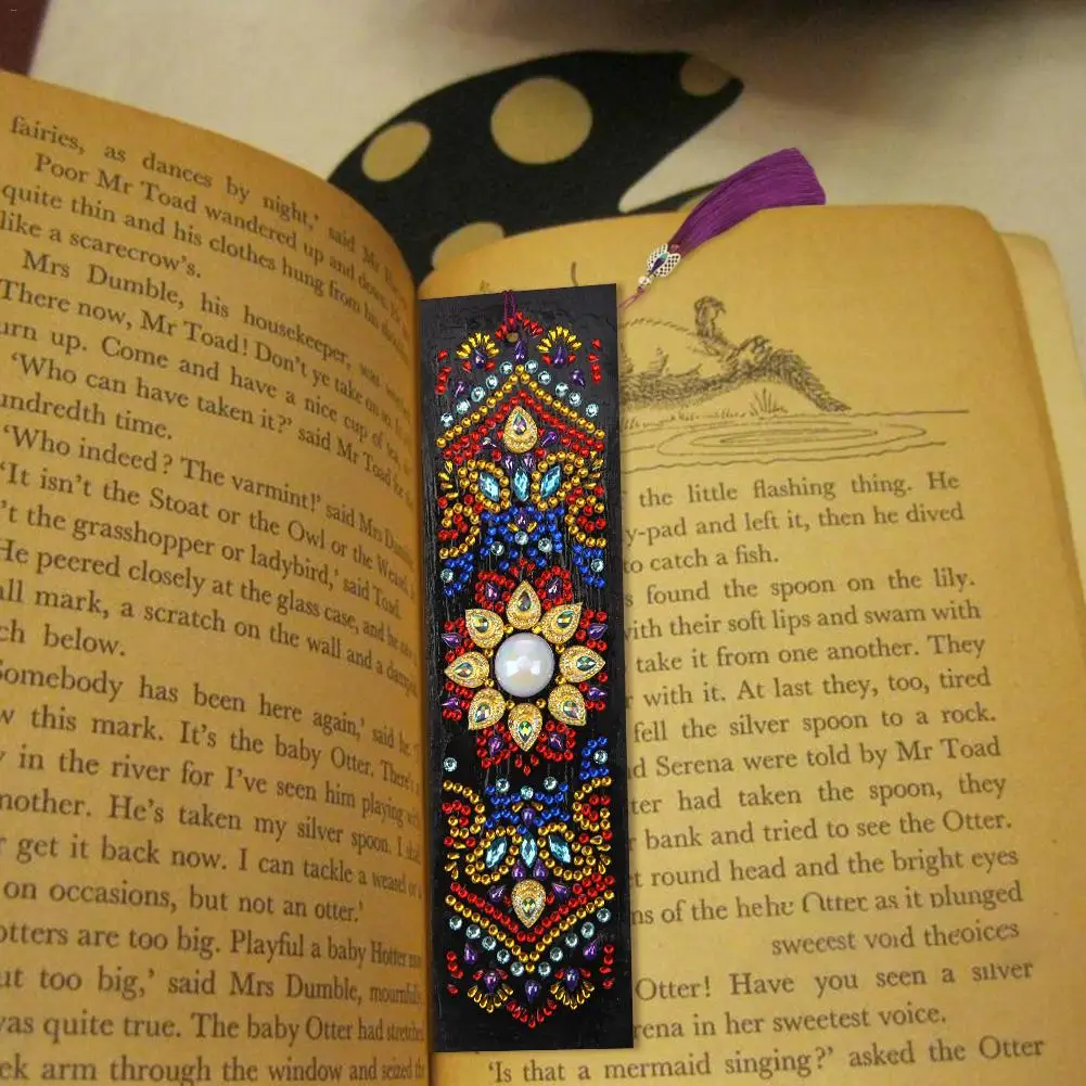 5D DIY алмазная живопись кожаный Закладка с кисточкой Книга Знаки страница со