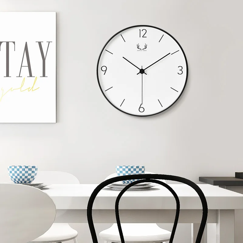 

Nordic Minimalist Style Silent Home Decor Clock Children's Wall Clock Trend Clock Bedroom Living Room Classic Round Wall Clock