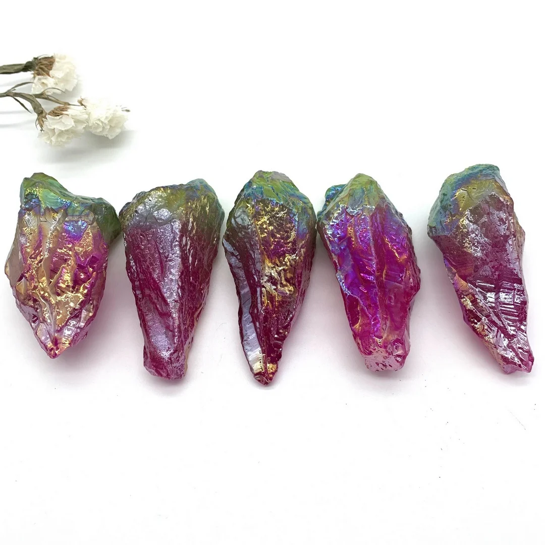 Натуральный кристалл необработанный лечебный камень розовый зеленый