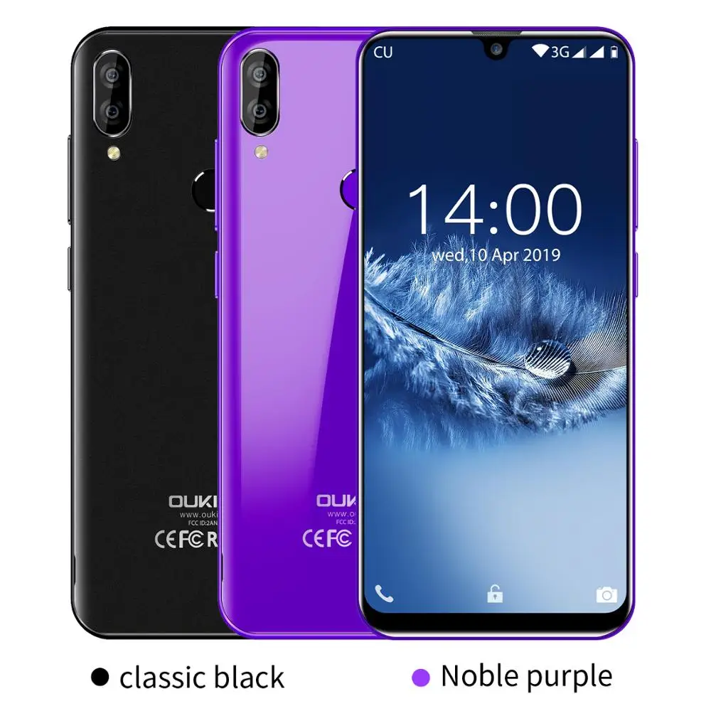 OUKITEL C16 смартфон 5 71 '✙:9 экран водослива Android 9 0 2 Гб 16 отпечаток пальца лица ID 2600