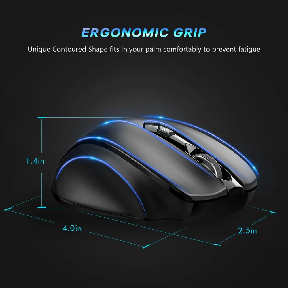 victsing 2 4g wireless gaming mouse 2400 dpi adjustable 6 buttons mouse with nano receiver wireless mouse for computerlaptop free global shipping
