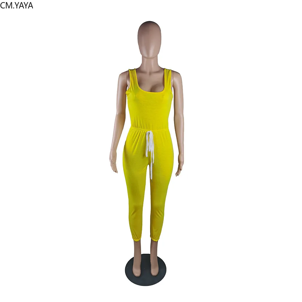 CM.YAYA/уличная одежда Спортивные однотонные женские комбинезоны до щиколотки