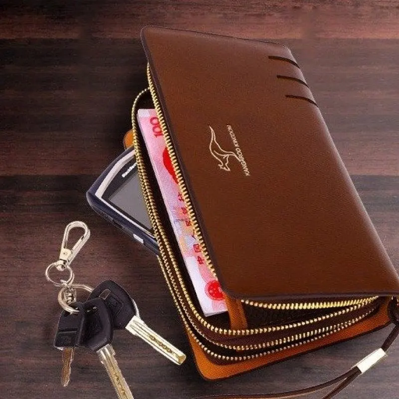 

New Leather Men's Wallet Clutch Card Holder Long Wallet Wallet Length Main Material Pattern Type Style Interior Decoration