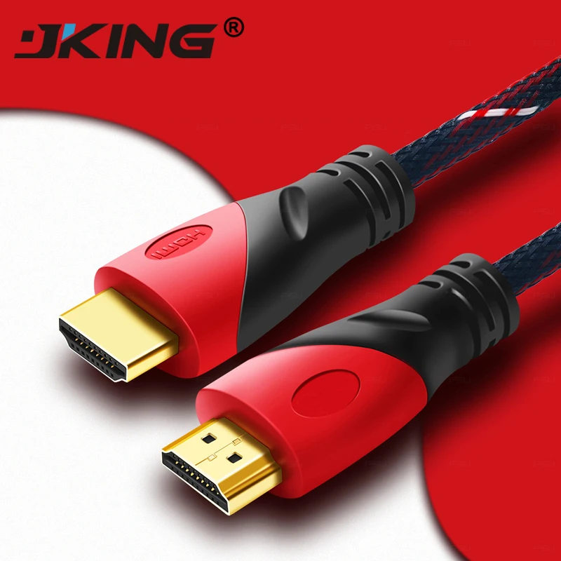 Высокоскоростной HDMI кабель позолоченный Соединитель с красной, черно-белой сеткой 1080 P, 0,5 m, 1 m, 1,5 m, 2 m, 3 m, 5 m, 8 m, 10m