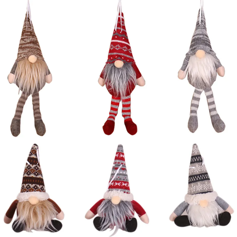 

Lovely Handmade Antler Snowflake Christmas Faceless Sitting Gnome Santa Decoration Swedish Standing Elf Doll Ornaments