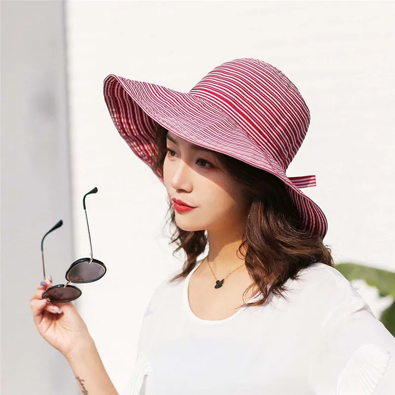 Солнцезащитные шляпы 2020 новая пляжная кепка шляпа от солнца Складная полосатая