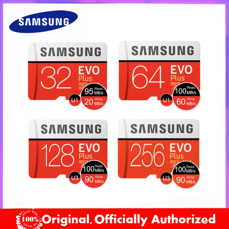 Original SAMSUNG EVO Plus Memory Card 64GB 128GB 32GB 256GB 512GB Micro SD card Class10 TF Card C10