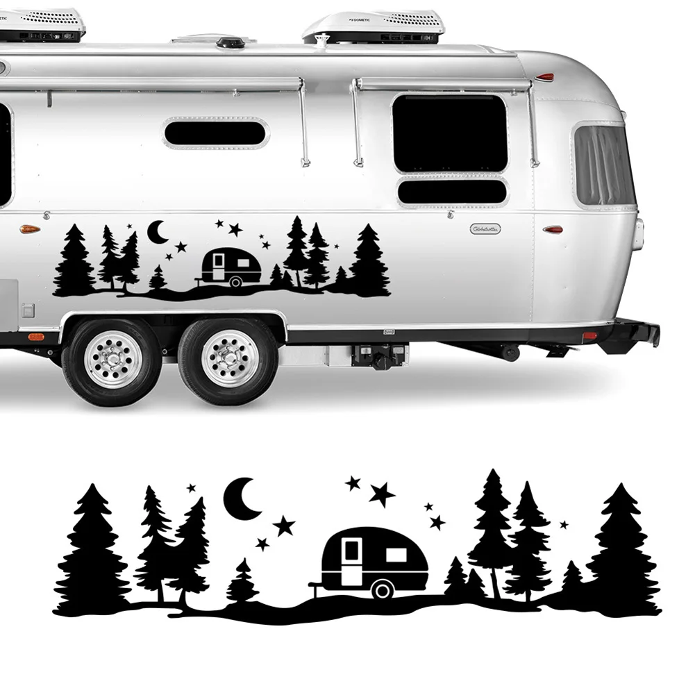 

Christmas Decoration Car Exterior Decoration Sticker Camper Forest Starry Night Car Decals For RVs Campers Caravans Motorhomes